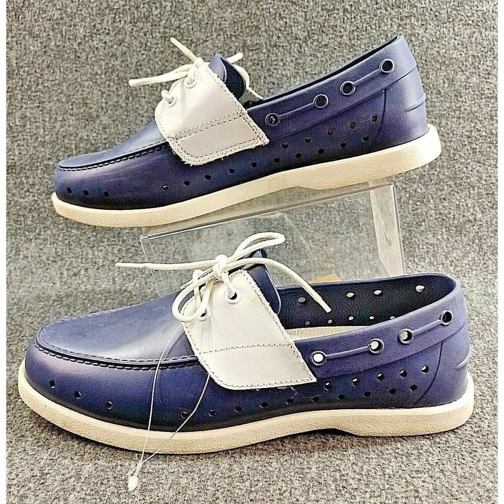 New PONIC & CO Water Proof Blue & White Lace Up Deck Shoes Unisex Size M9  W11